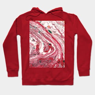 Marble red white Hoodie